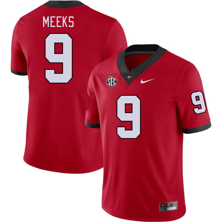 Georgia Bulldogs Men's Jackson Meeks #9 Red Stitched College UGA Football Jersey 23DV016WS